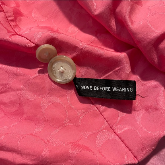RARE Designer Vintage Coach Ladies Light Blush Pink Trench Coat size XS 4/6 fit - Picture 12 of 16